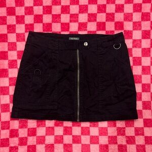 Wild Fable Black Mini Skirt with Front Zipper